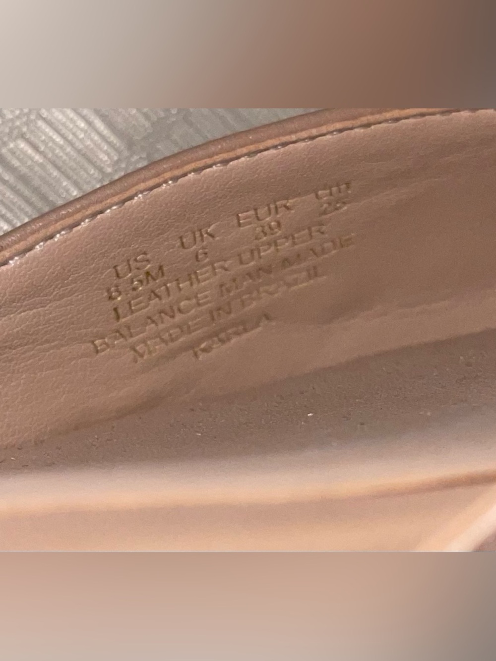 EUC 27 EDIT Blush Nude Leather Pointed-Toe Slip-On Flats - Picture 6 of 9